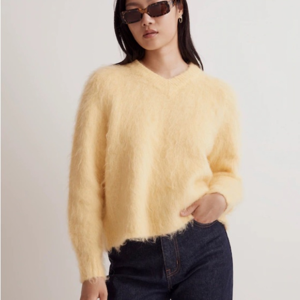 Madewell Brushed V-Neck Sweater